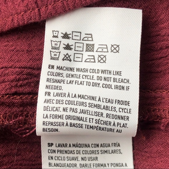 American Eagle Outfitters Burgundy Peasant Dress - Picture 7 of 8